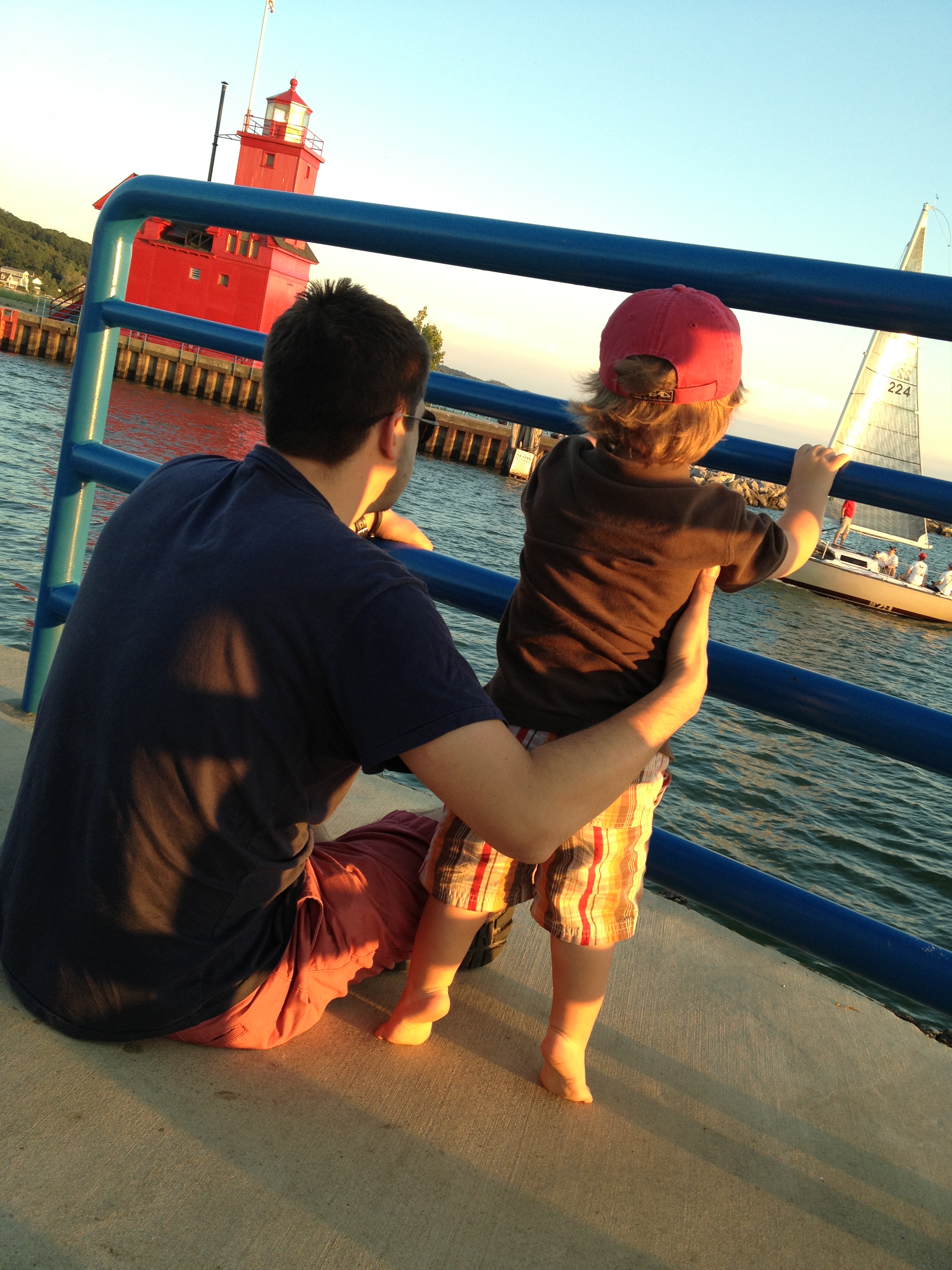 boat watching with daddy.