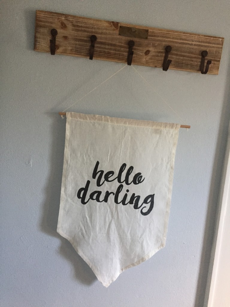 A sweet little welcome banner for babe, courtesy of theprettypen.com.